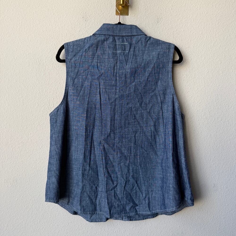 Rag & Bone Chambray Sleeveless Button Front Top Size L - Picture 3 of 5
